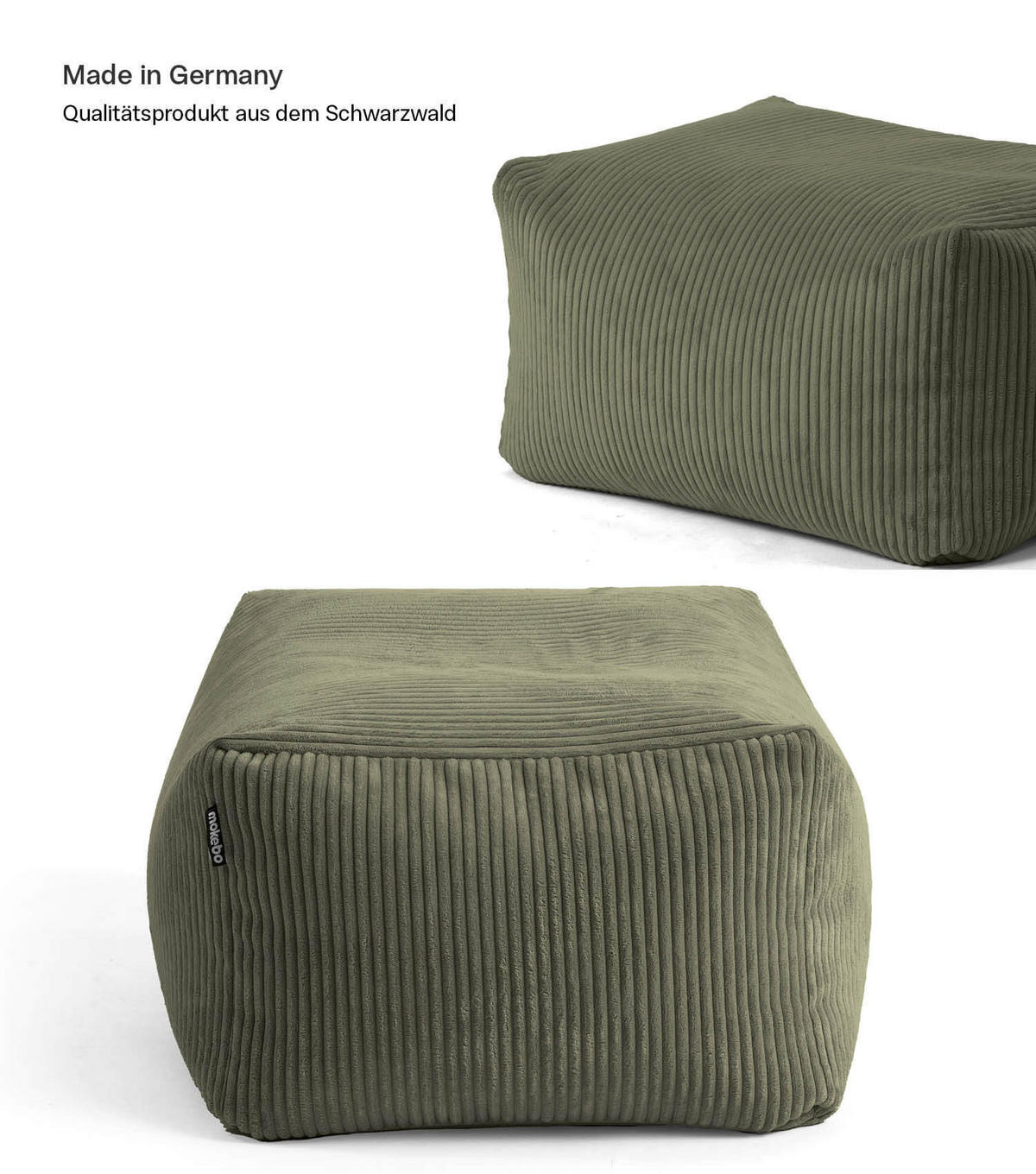 POUF Der Ruhestifter - Grün, Textil (65/35/55cm) - Mokebo