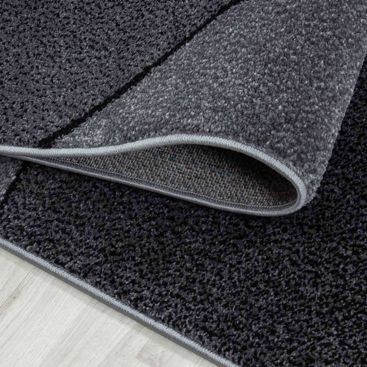 TEPPICH Kurzflor Geometrisch Polypropylen Wohnzimmer Grau Läufer 80x150 - Grau, Textil (80/150cm) - KADIMA DESIGN