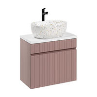 WASCHTISCHKOMBI 80 cm 3 Teile - Iconic Rose I BM234 in Antique Rose/Weiß - Rosa/Weiß, Holz (80/46/46cm)