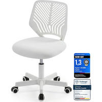 BÜROSTUHL Ergonomischer ohne Armlehne, mit Rollen & Höhenverstellung - Weiß, Metall (55/79/55cm) - Gisaae