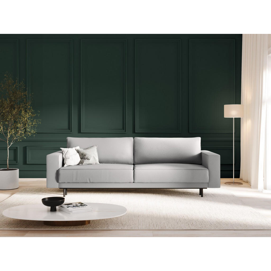 Thumbnail - Micadoni Ausklappbares-Sofa, Hellgrau, Textil, 3-Sitzer, 97x93x236 cm, Hergestellt in Europa, Wohnzimmer, Sofas & Couche...