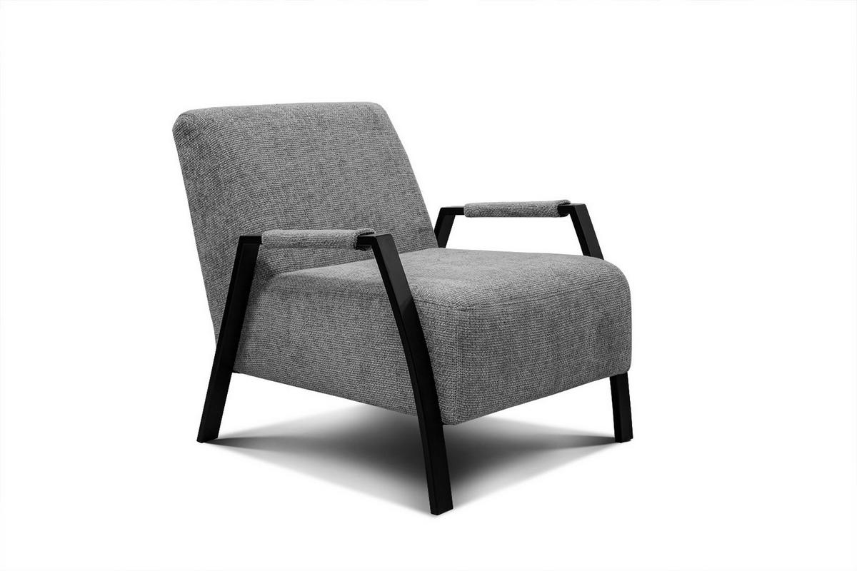 SESSEL KOBE, grau - Schwarz/Grau, Holz/Textil (72/76/90cm) - Courtois Laville