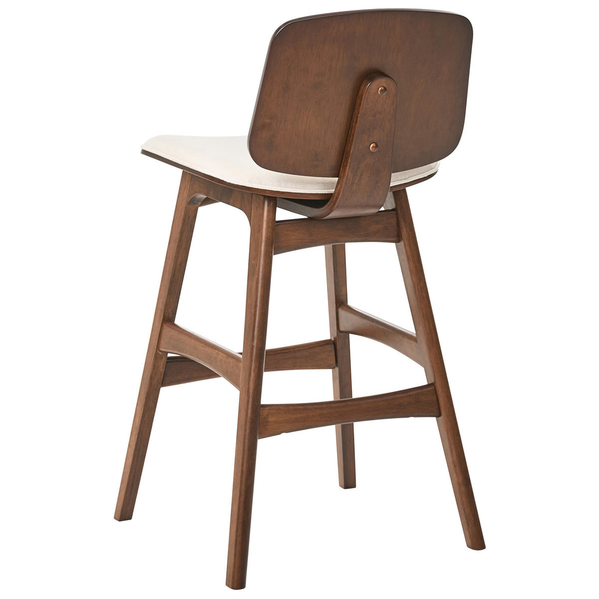 BARSTUHL 2er-Set Holz Braun/Hellbeige Charleston - Beige, Textil (47/92/50cm) - Beliani