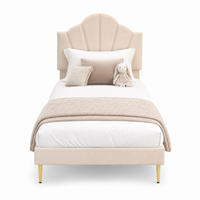 POLSTERBETT 90/200 mit verstellbarem Kopfteil und Stauraumbank in Beige - Beige, Holzwerkstoff/Textil (90/200cm) - EVRYAE