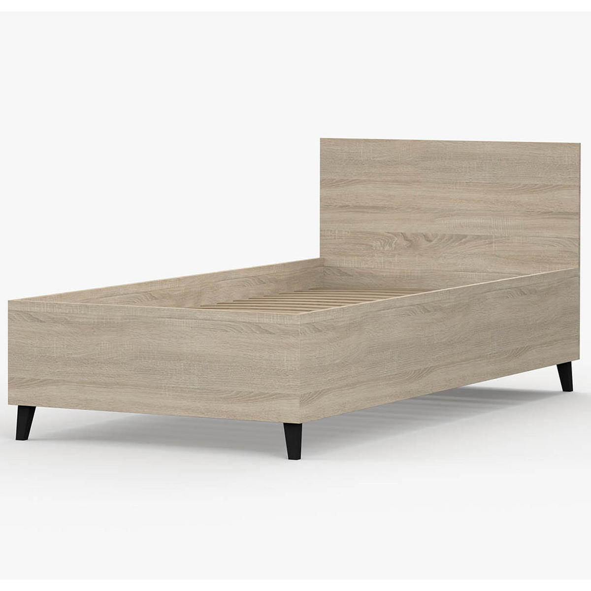 BETT 90/200 cm Fox 36 Sonoma Eiche/Sonoma Eiche - Schwarz/Sonoma Eiche, Holz/Holzwerkstoff (93.5/85/205cm) - imoebel24