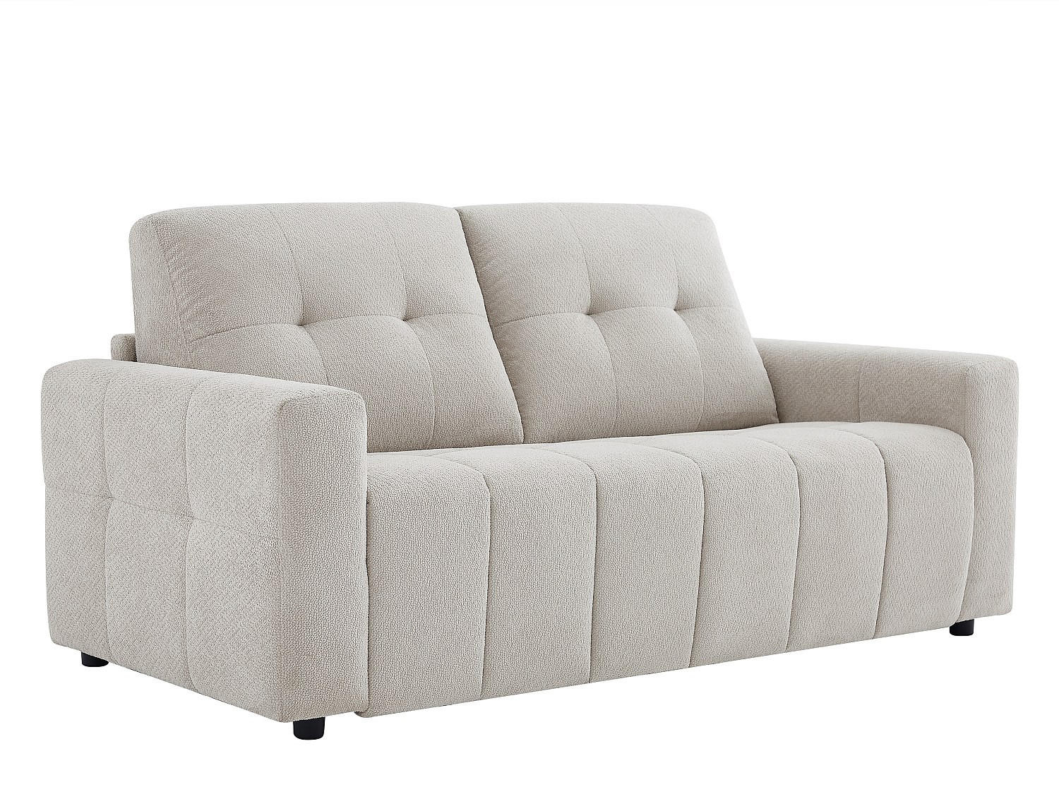 3-SITZER-SCHLAFSOFA aus hellgrauem Chenillestoff ISISTIA - Hellgrau, Textil (202/95/100cm) - Vente-Unique