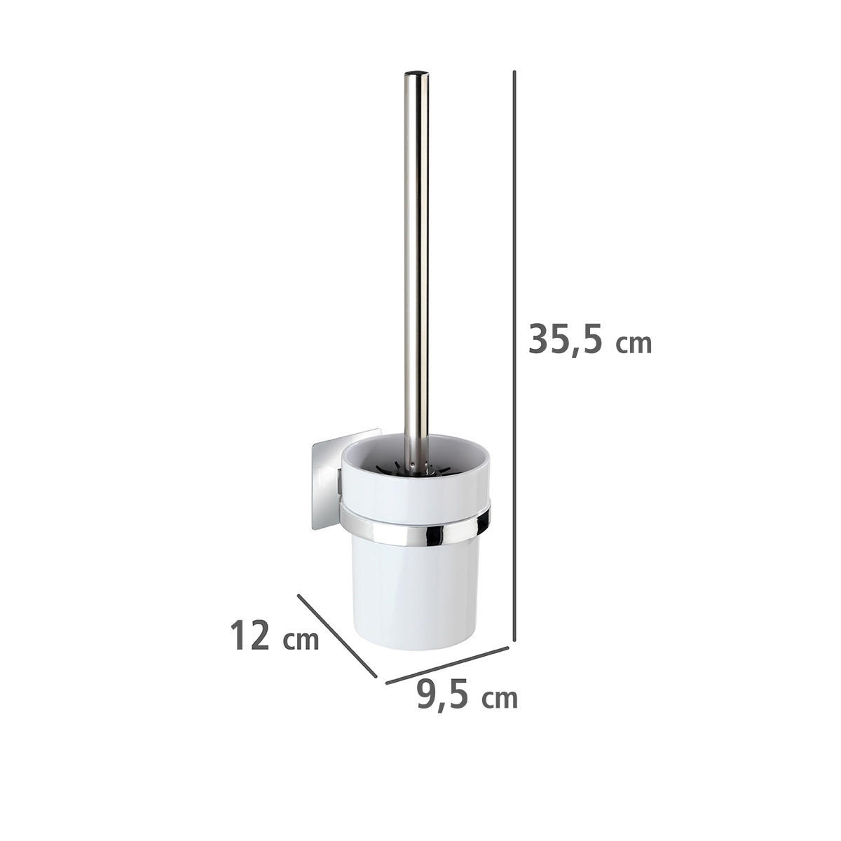 TOILETTENBÜRSTENHALTER Quadro - Weiß, Kunststoff (9.5/35/12cm)