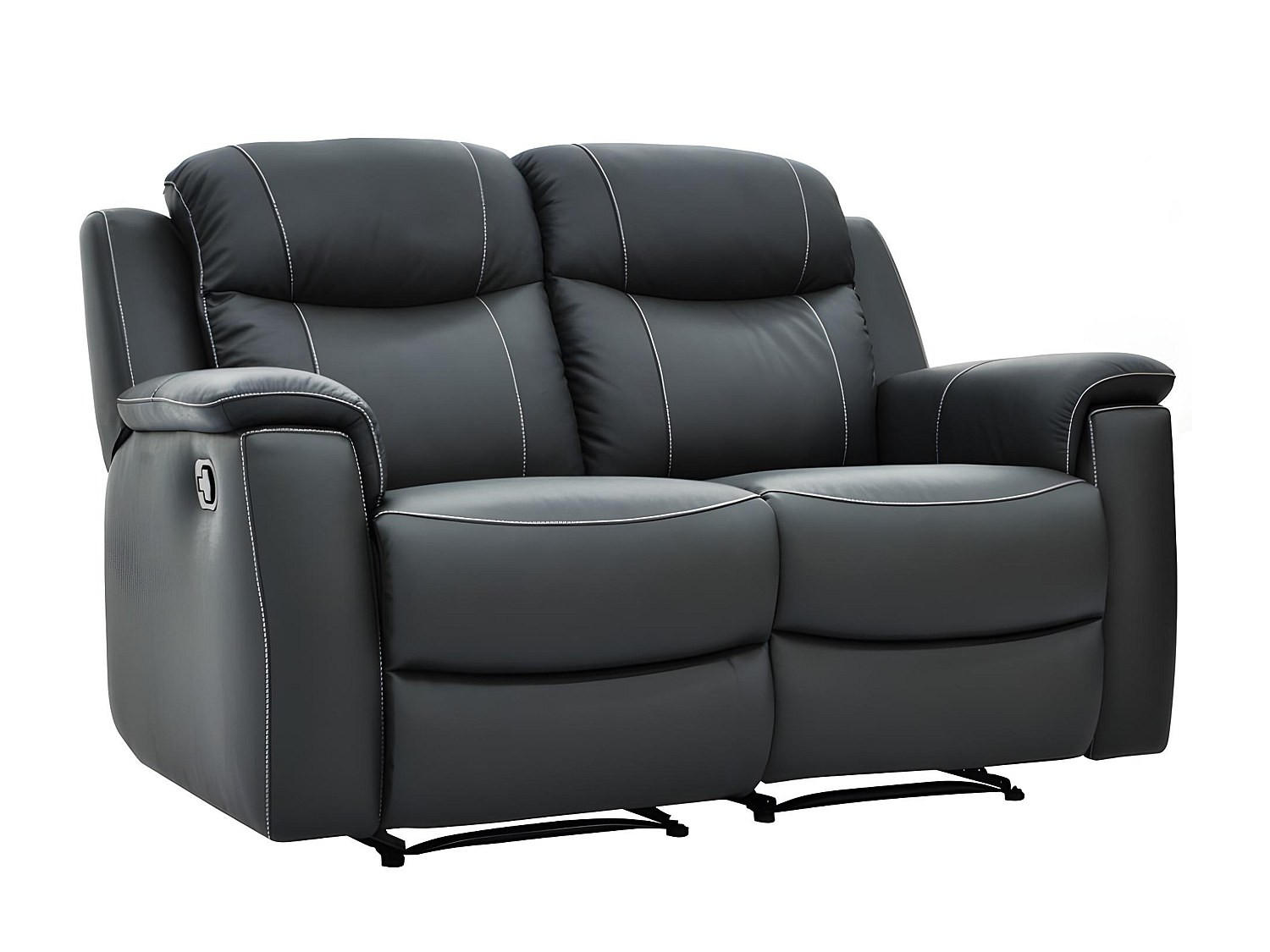 RELAXSOFA Leder 2-Sitzer - Anthrazit - EVASION - Anthrazit, Leder (96/100/156cm) - Vente-Unique