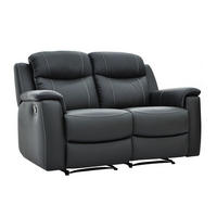 RELAXSOFA Leder 2-Sitzer - Anthrazit - EVASION - Anthrazit, Leder (156/100/96cm) - Vente-Unique