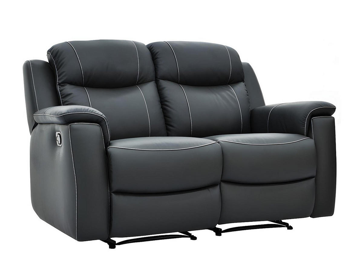 RELAXSOFA Leder 2-Sitzer - Anthrazit - EVASION - Anthrazit, Leder (156/100/96cm) - Vente-Unique