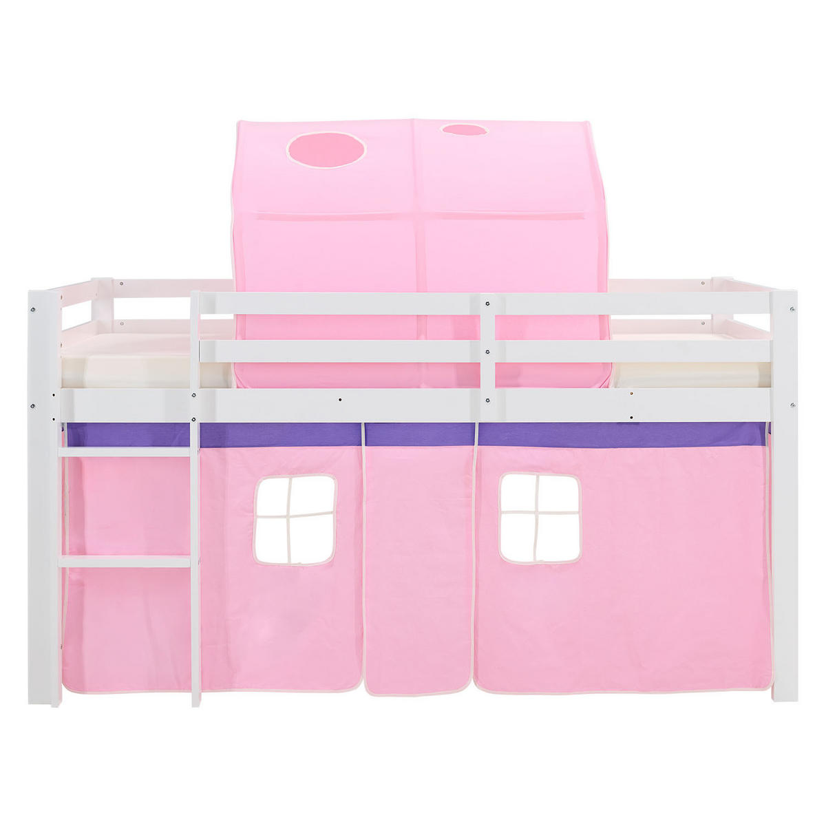 HOCHBETT mit Lattenrost Tunnel 90/200 cm Rosa - Weiß/Rosa, Holz (90/200cm) - Homestyle4u
