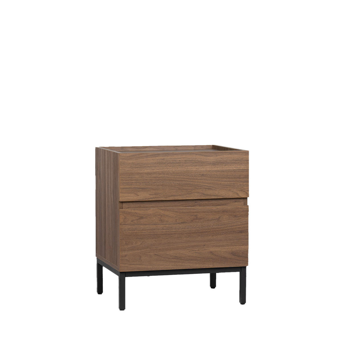 NACHTTISCH 2 SCHUBLADEN Peyton Walnuss 47 cm x 56 cm - Walnussfarben, Holzwerkstoff (47/56/40cm) - Klast Home