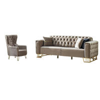 SITZGARNITUR Royce Beige Taupe Stellvariante:2+1 - Beige, Holz (180/85/90cm) - Villa Möbel