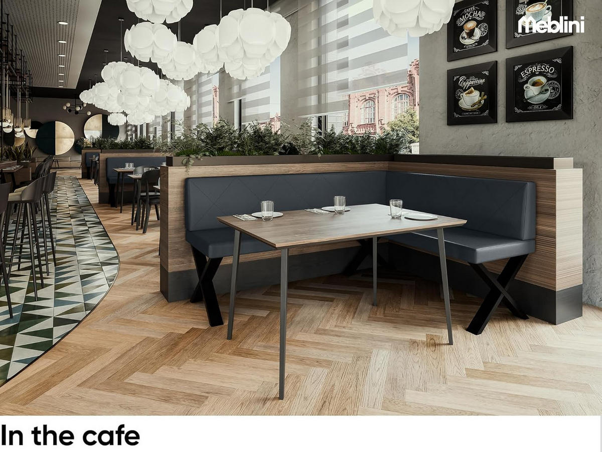 ECKBANK ERIC_X - Dunkelgrau, Leder (128/168cm) - Meblini