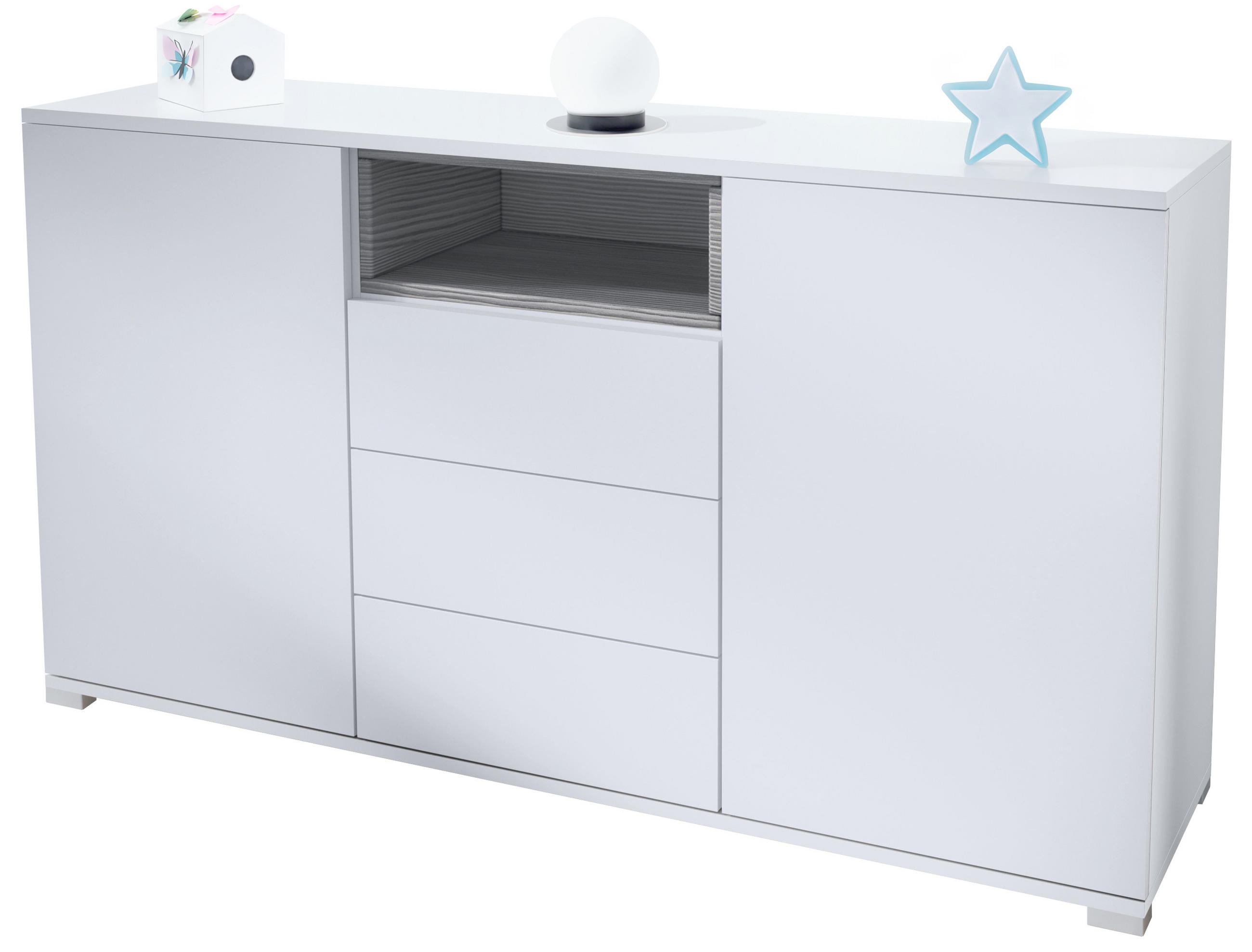 Vladon Sideboard Anthrazit 138.5x75.5x35 cm