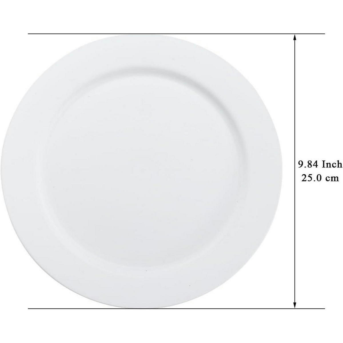 SPEISETELLER 12-teiliges Set 25 cm Weiß Kunststoff - Weiß, Kunststoff (25/25/2cm)