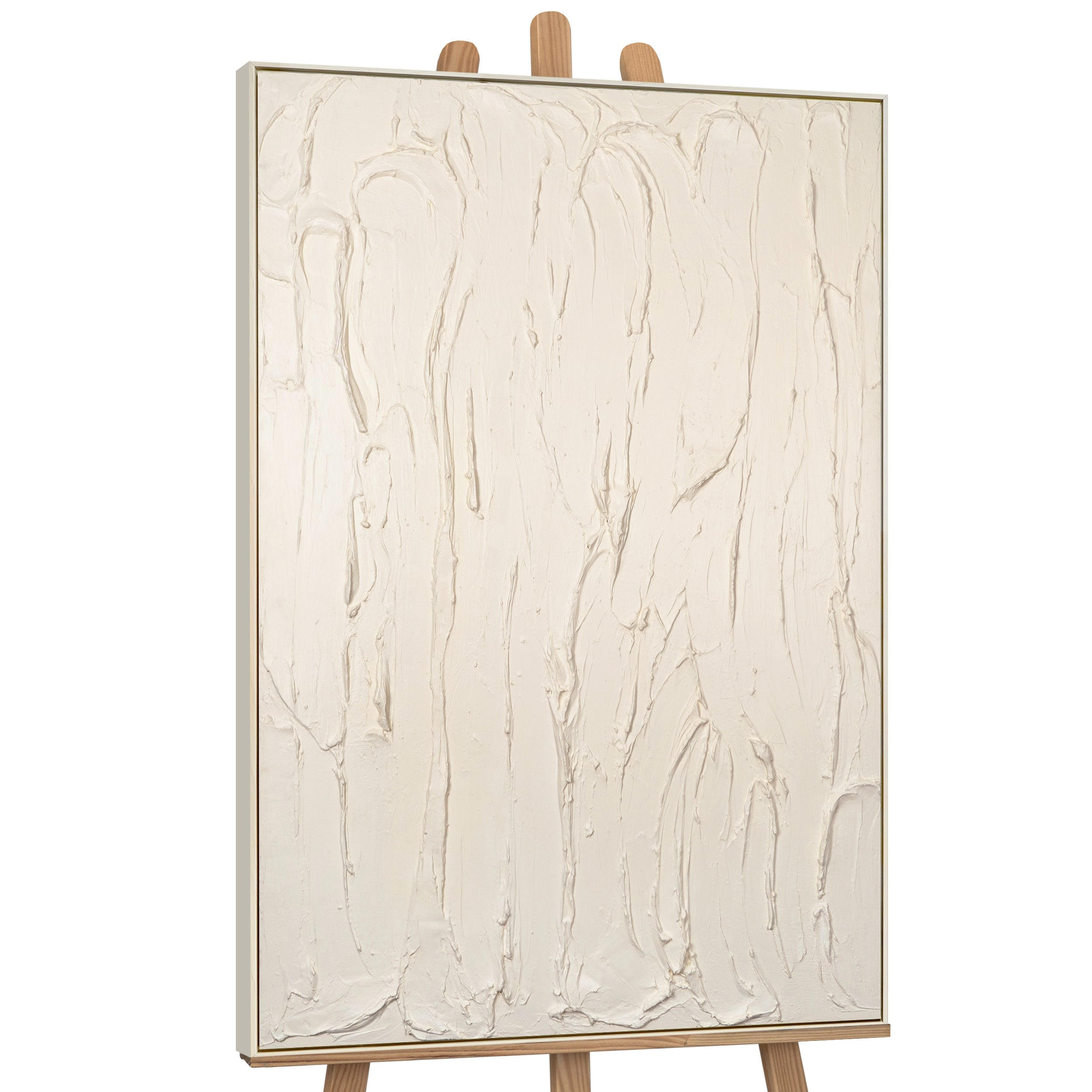 GEMÄLDE Schleier Schattenfugenrahmen Beige 120x80 cm - Beige, Holz (120/80cm) - YS-art gallery
