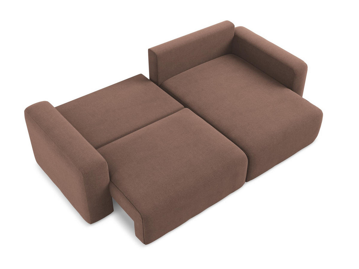 ECKSOFA mit Schlaffunktion rechts Strukturstoff Stoff Pink - Pink/Hellrosa, Kunststoff/Textil (244/149cm) - Makamii