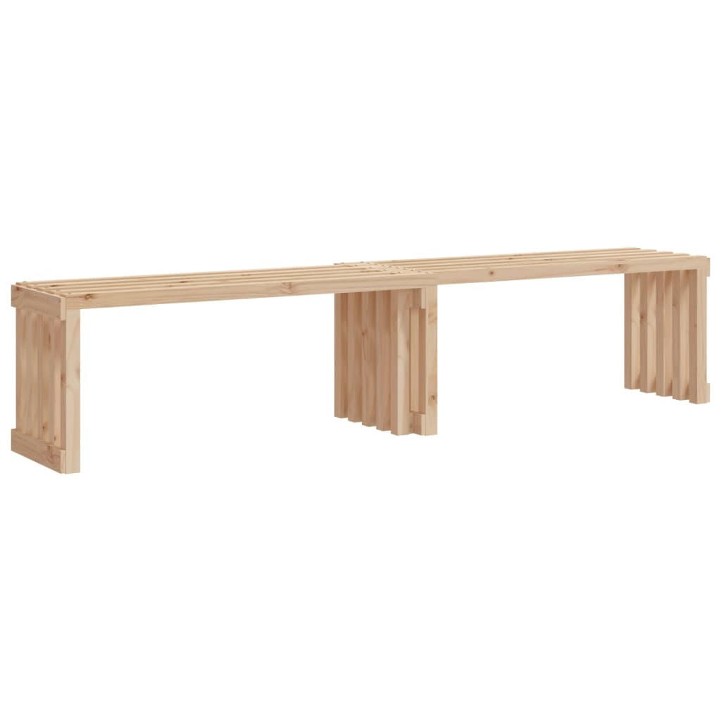 GARTENBANK Ausziehbar 212,5x40,5x45 cm Massivholz Kiefer - Braun, Holz (212.5/45/40.5cm) - furnicato