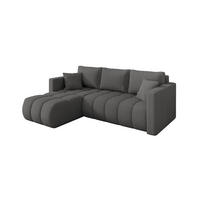 ROHOVÁ SEDAČKA s funkcí spaní, otoman vlevo GARD-L 226x146x85 šedá bouclé - šedá/černá, kompozitní dřevo/textil (226/146cm) - ALTDECOR