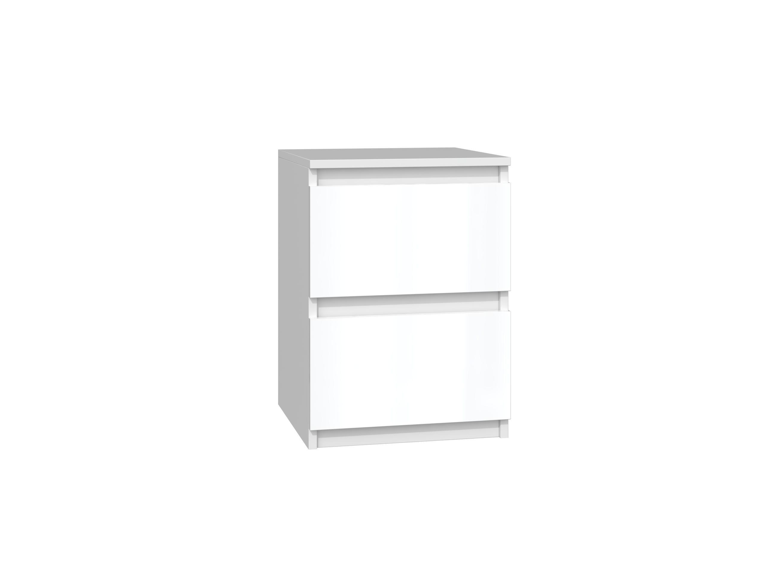 NACHTTISCH MALWA M2 - WEISS GLÄNZEND - Weiß Hochglanz/Weiß, Holzwerkstoff (30/40/30cm) - CDF