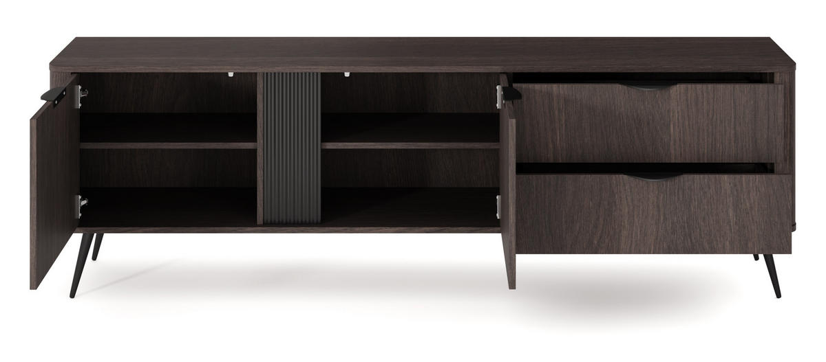 TV-LOWBOARD 195 cm Estera mit Schubladen, Braun, Eiche Dunin - Eichefarben, Holz (195/61/38cm) - Emporius