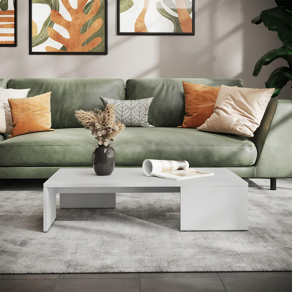 COUCHTISCH Hardi Weiß 90 x 21.4 cm - Weiß, Holzwerkstoff (50/90/21.4cm) - Vicco