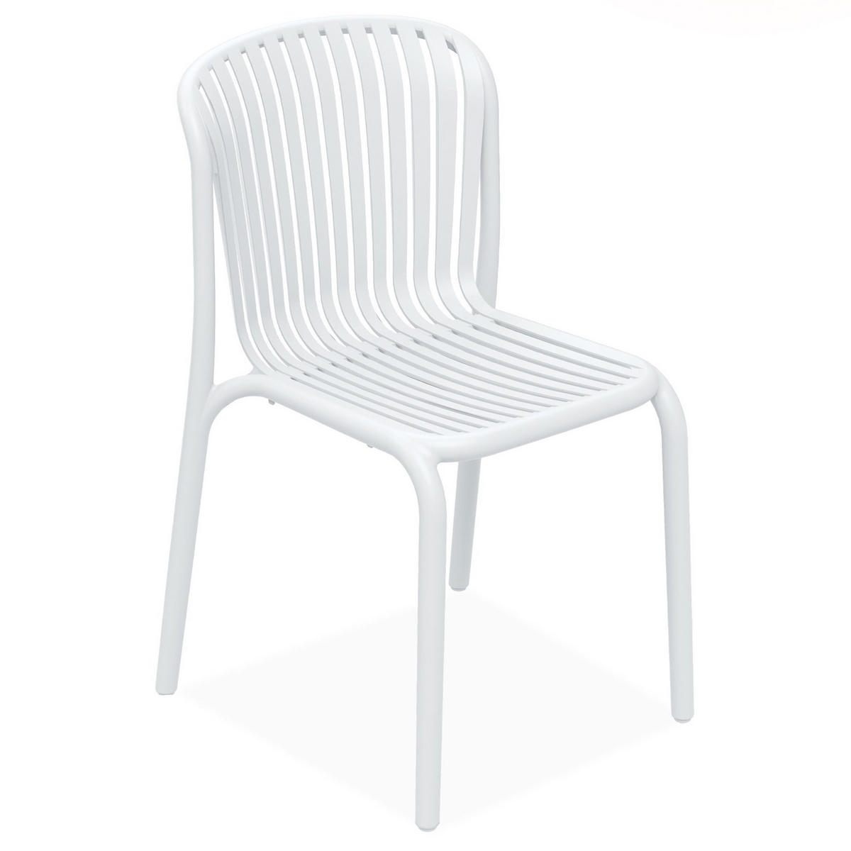 GARTENSTUHL FICCARI 4-er Set, Weiß - Weiß, Kunststoff (52/82.5/53cm) - KONSIMO®
