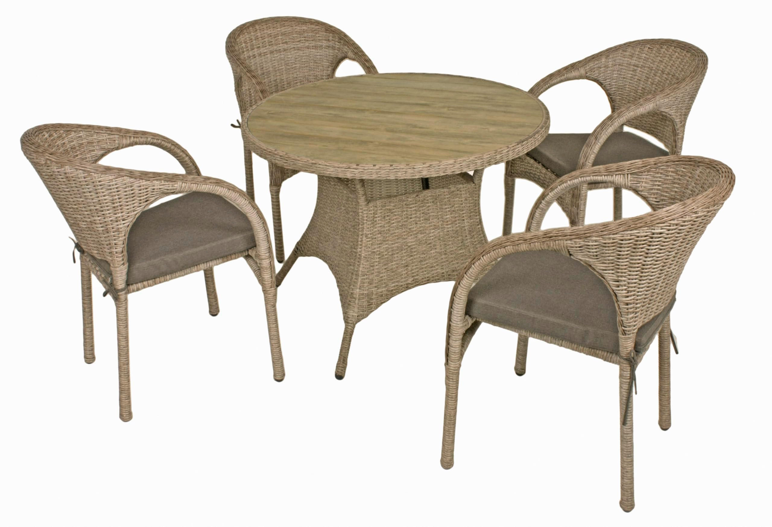 GARTEN-SITZGRUPPE Oslo 5-teilig Gartenmöbel-Set - Braun, Kunststoff - DELUKE