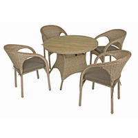 GARTEN-SITZGRUPPE Oslo 5-teilig Gartenmöbel-Set - Braun, Kunststoff - DELUKE