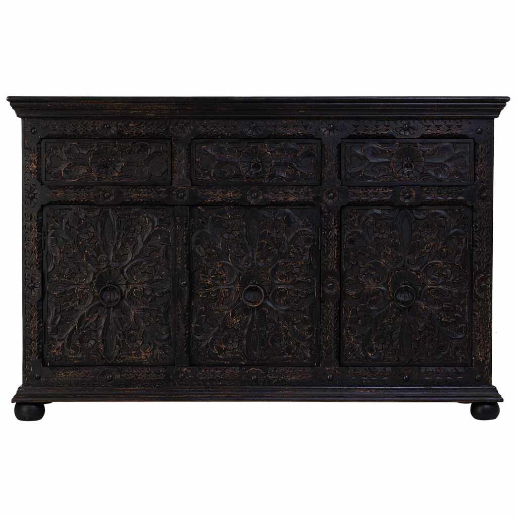 SIDEBOARD aus Holz 147x45x96 cm - Schwarz, Holz (147/96/45cm) - Wanderlust