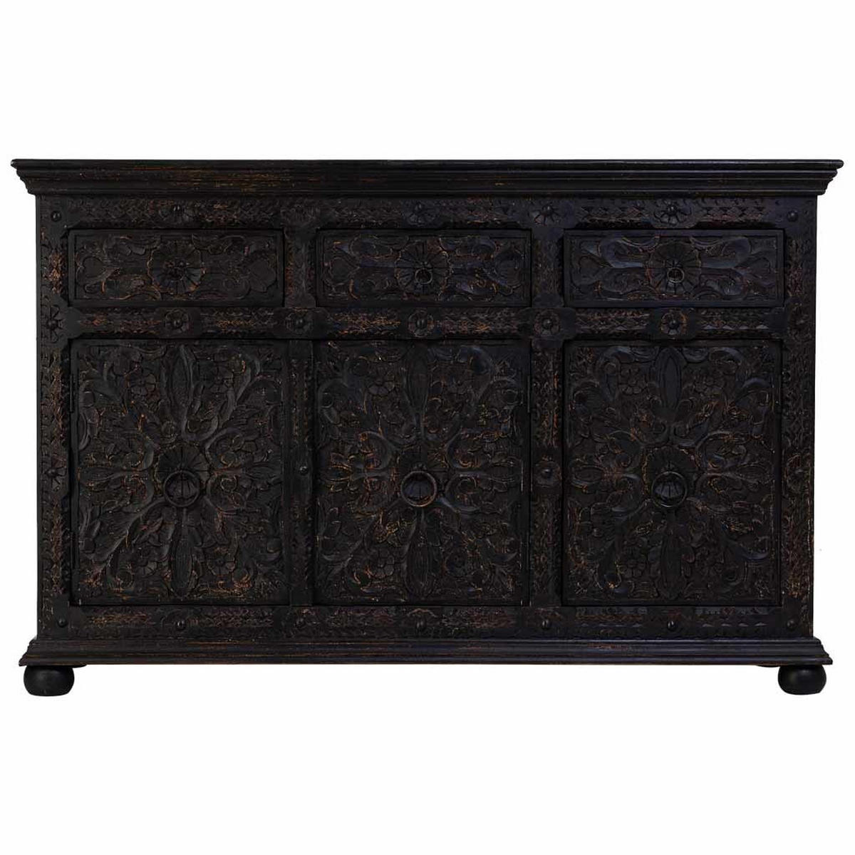 SIDEBOARD aus Holz 147x45x96 cm - Schwarz, Holz (147/96/45cm) - Wanderlust
