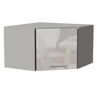ECKHÄNGESCHRANK Essen W10/60/36 Weiß Hochglanz / Grau Matt 60 / 60 / 36cm - Weiß Hochglanz/Grau, Holz/Holzwerkstoff (60/36/60cm) - Feldmann-Wohnen