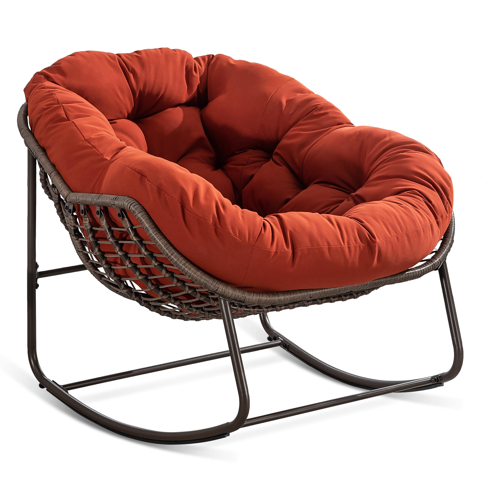 Lvhom Schaukelstuhl Orange 94.5x80x111 cm