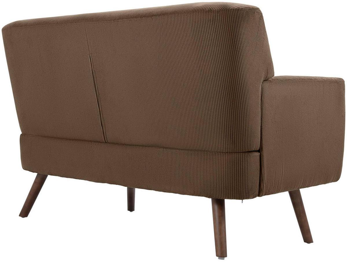 SOFA Arne Cord 2-Sitzer 120x74x81cm Cord Dunkelbraun Couch - Dunkelbraun, Kunststoff (120/81/74cm) - DELUKE