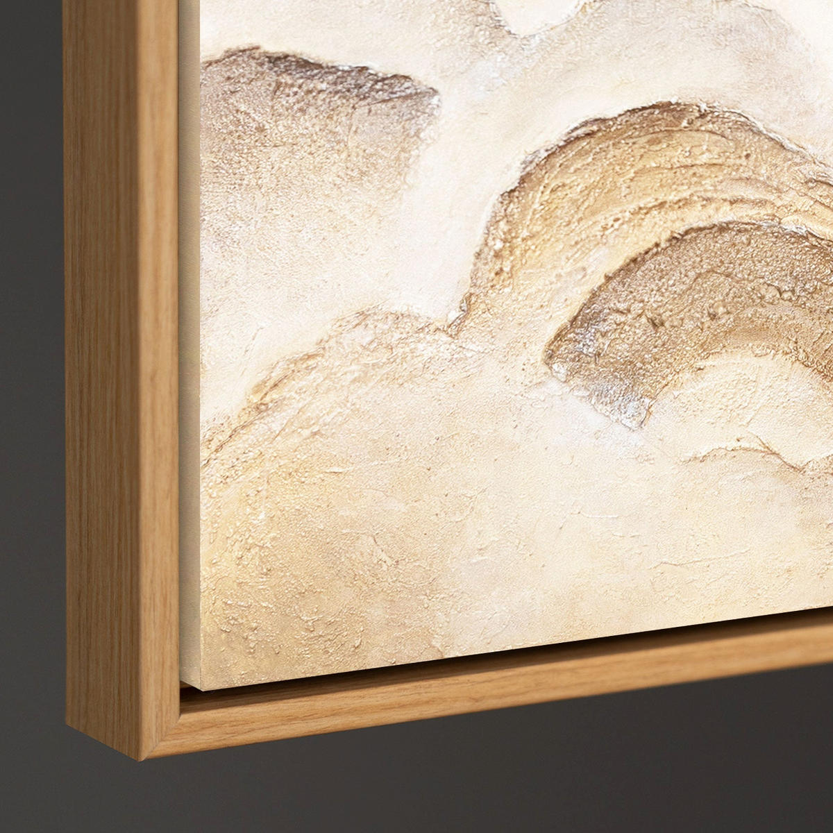 GEMÄLDE Horizontschichten Schattenfugenrahmen Eichefarben 120x80 cm - Eichefarben, Holz (120/80cm) - YS-art gallery