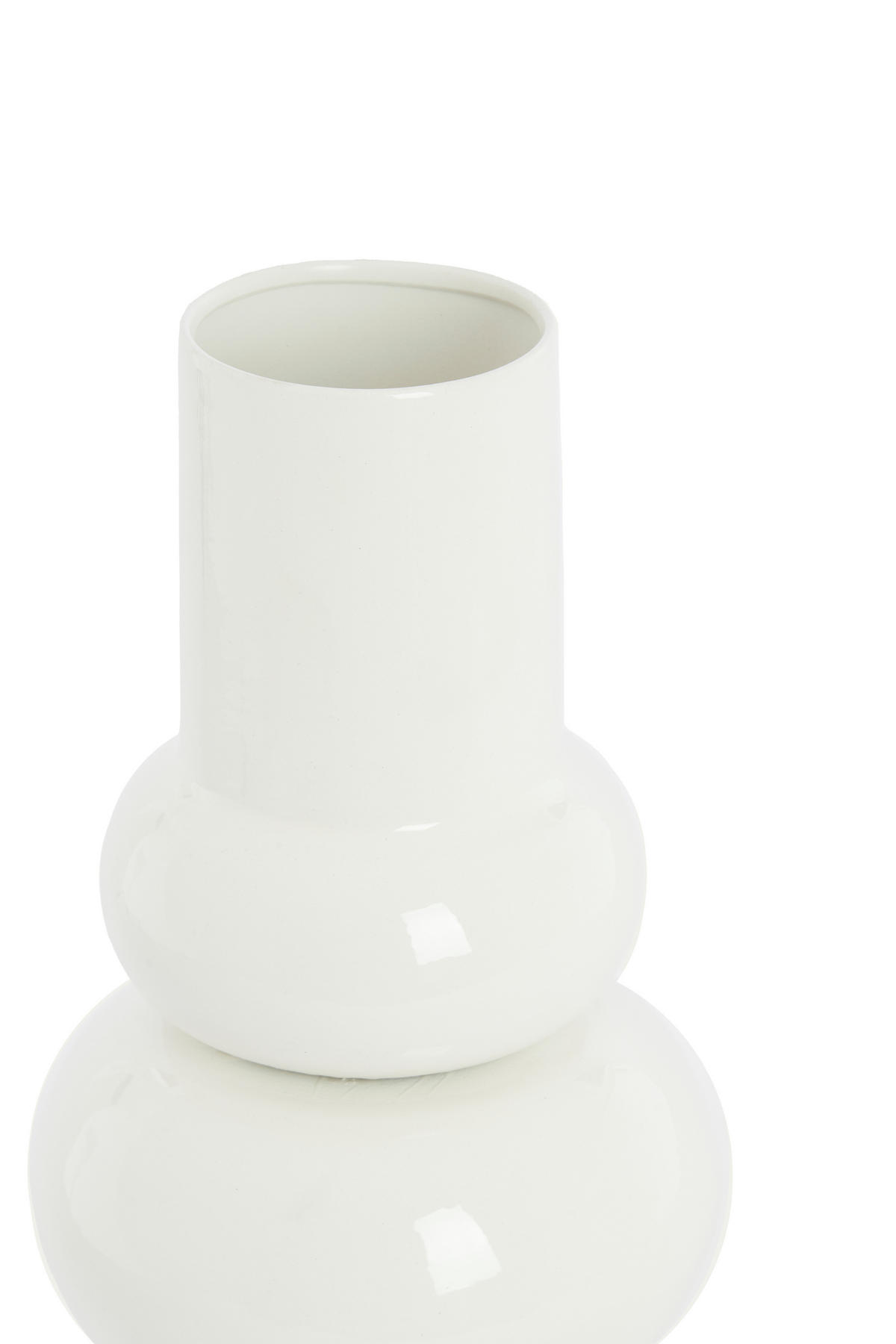 VAZE Irissa Weiß 19/19/43 cm - Weiß, Metall (43cm) - Light & Living