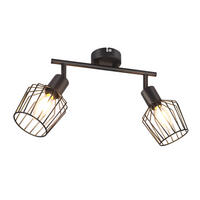 STRAHLER Franziska 2-flammig 32/8/10 cm - Schwarz, Metall (32/8/10cm) - Nettlife