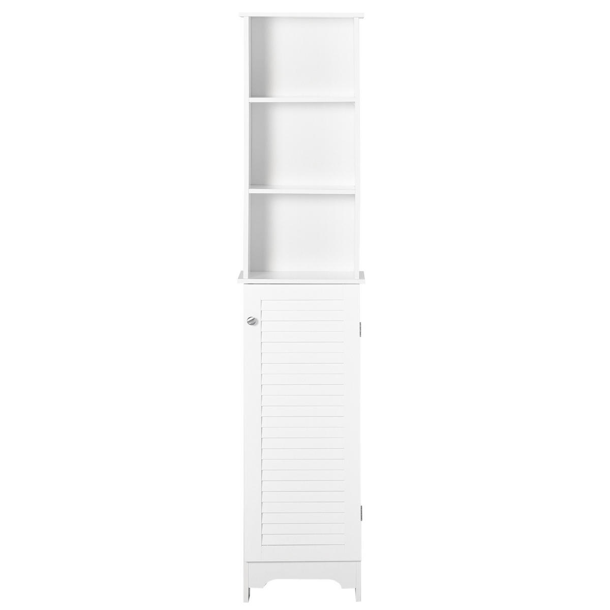 HOCHSCHRANK DE-12346 mit Jalousietür und 3 Nischen Weiß - Weiß, Holzwerkstoff (50.8/419.1/86.36cm) - ComfortXL