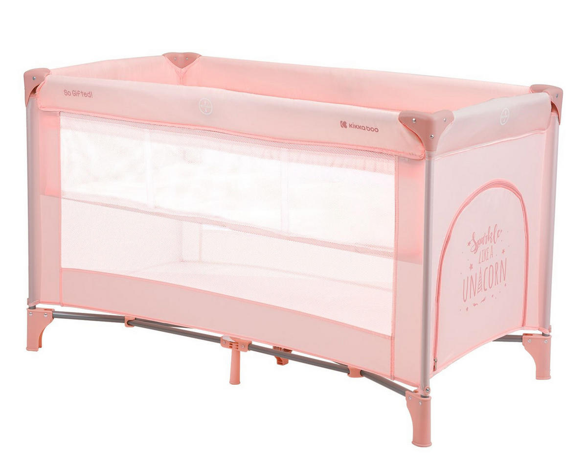 REISEBETT So Gifted rosa pink 2 Ebenen Matratze, Tragetasche, Öffnung - Rosa, Metall (65/125cm) - Kikka boo