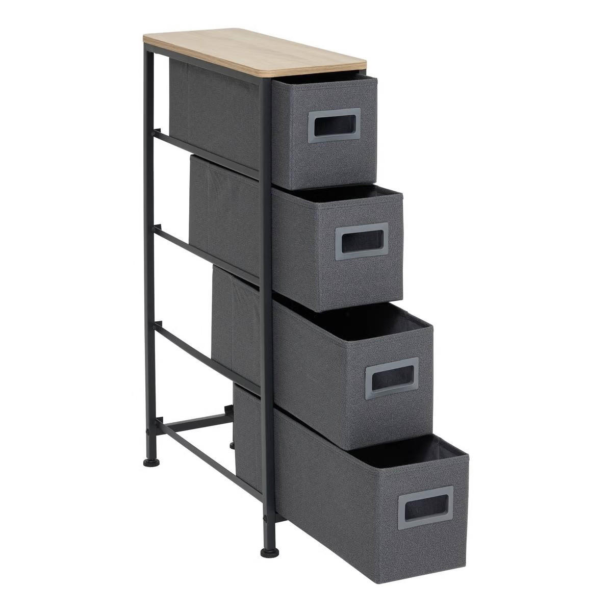 BADREGAL mit Textilschubladen - Anthrazit, Metall (20/75/48cm) - 5five Simply Smart