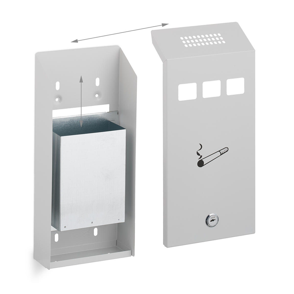 WANDASCHENBECHER - Weiß, Metall (15cm) - Relaxdays