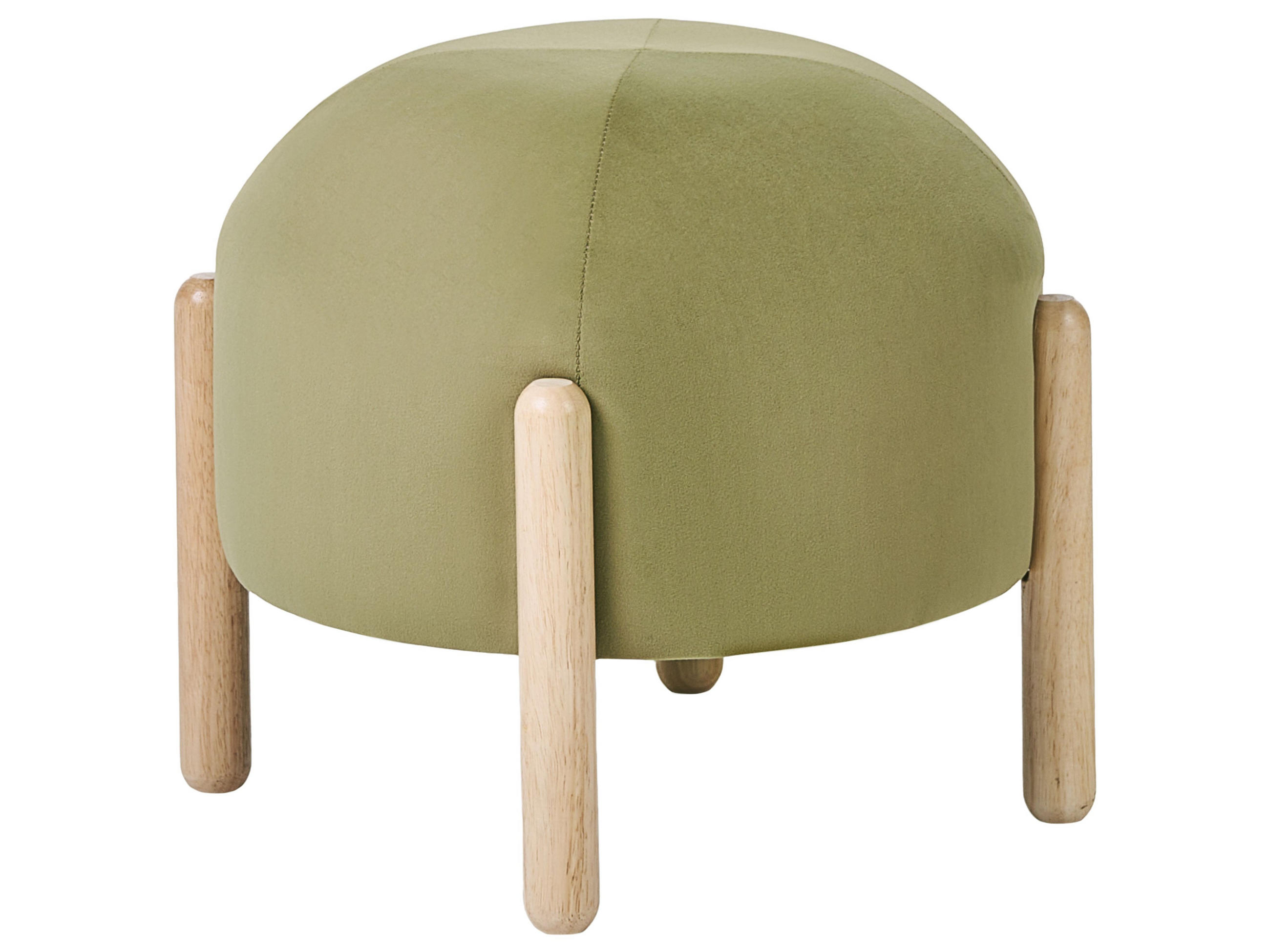 HOCKER Samtstoff Olivgrün Grün Helen - Hellbraun, Textil (40/38/40cm) - Beliani