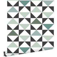 TAPETE grafische Dreiecke 53 cm x 10.05 m - Grün, Papier (53/1000cm) - ESTAhome