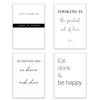 POSTER Set mit 4 Küchenzitate, Nachrichten A3 Weißer Rahmen - Weiß, Papier (29.7/3cm) - Nacnic