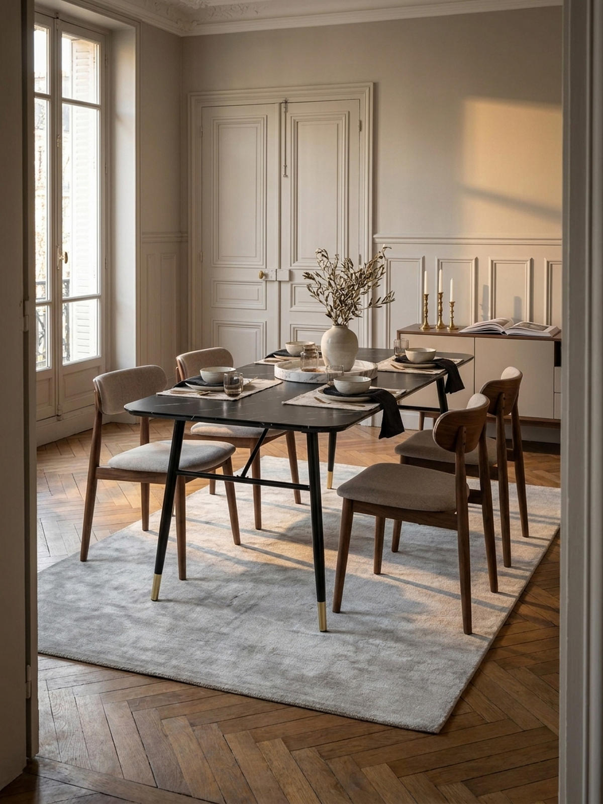 ESSTISCH Marmoroptik Metall Rechteckig Modern Klein, Schwarz 160x80x76 cm - Goldfarben/Schwarz, Holzwerkstoff/Metall (80/160/76cm) - KADIMA DESIGN