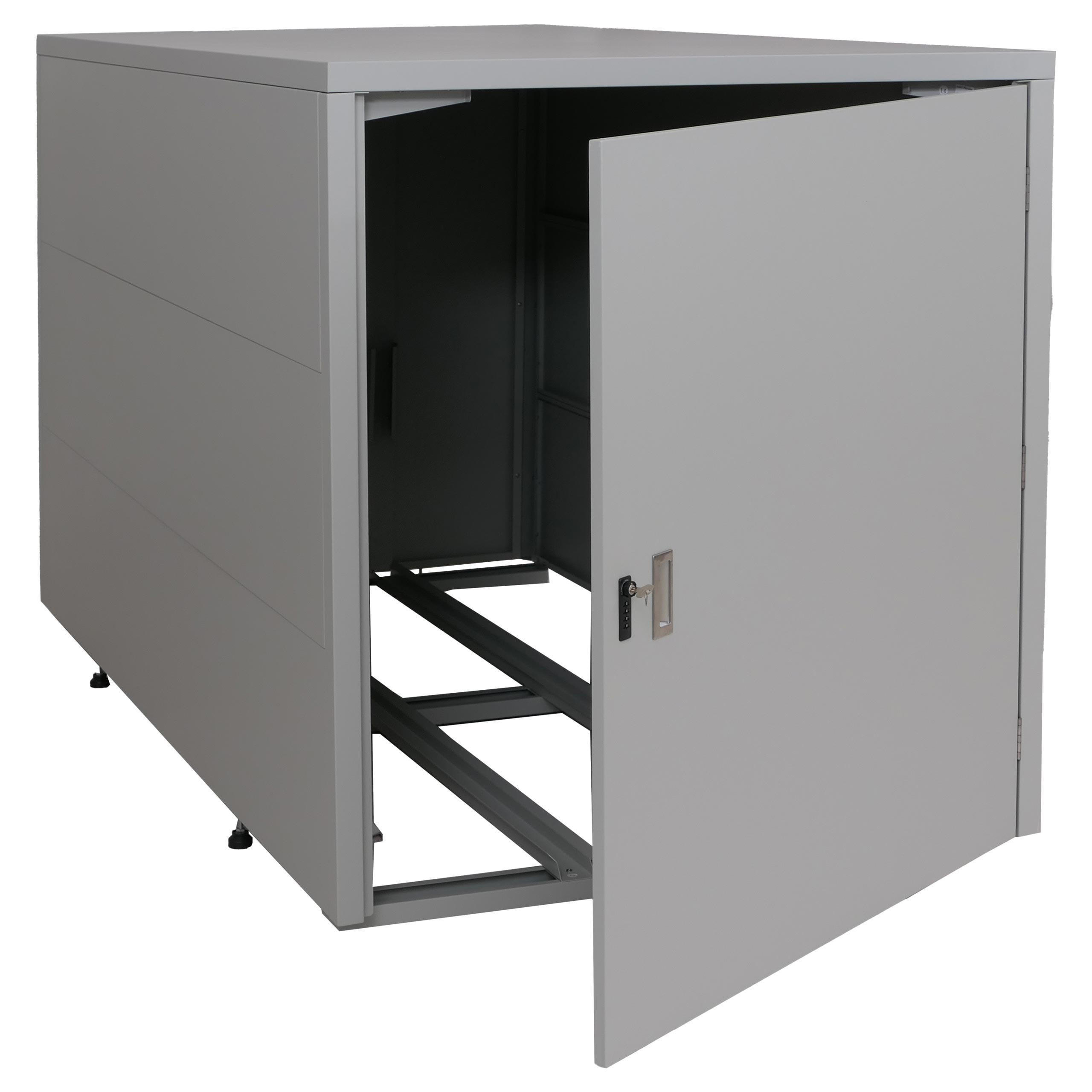 2ER-FAHRRADGARAGE rechteckig Hellgrau - Hellgrau, Metall (113/123/208cm) - MCW