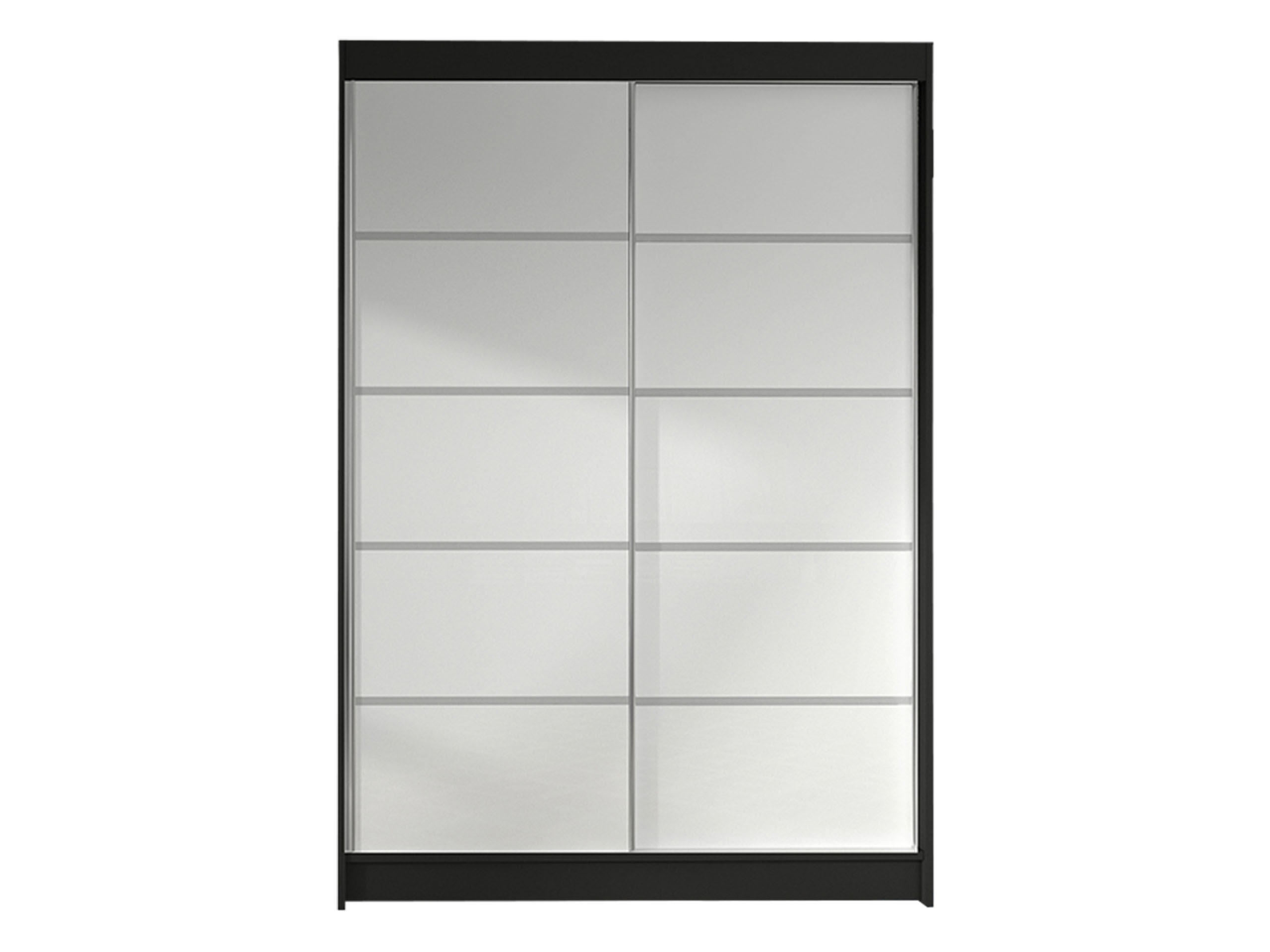 SCHWEBETÜRENSCHRANK Lino IV - Schwarz/Weiß, Holzwerkstoff/Metall (120/200/58cm) - MIRJAN24