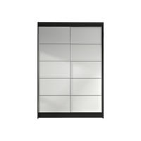 SCHWEBETÜRENSCHRANK Lino IV - Schwarz/Weiß, Holzwerkstoff/Metall (120/200/58cm) - MIRJAN24