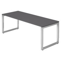 SCHREIBTISCH Serie-R 80/200/74 cm in Graphitfarben/Silberfarben - Silberfarben/Graphitfarben, Holzwerkstoff (80/200/74cm) - bümö